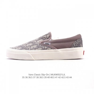 Vans Unisex Classic Slip-On Dior Joint Canvas Shoes Vulcanized Shoes Casual Low-