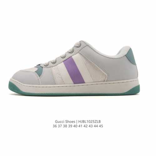 Gucci Screener series distressed sneakers for men and women, featuring a stylish