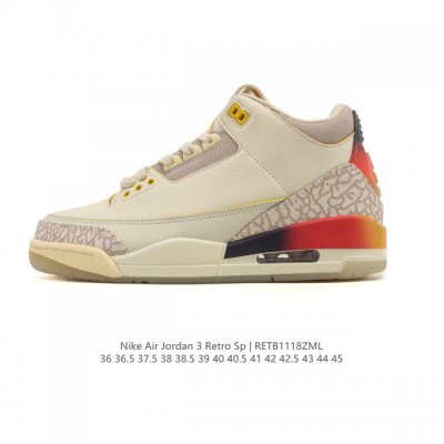 Company Grade Nike Air Jordan 3 Retro Series Basketball Shoes, a mid-top retro