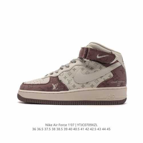 , Louis Vuitton X Nike Air Force 1'07 Lv8 Mid Damier Azur Lv Monogram # air Sol