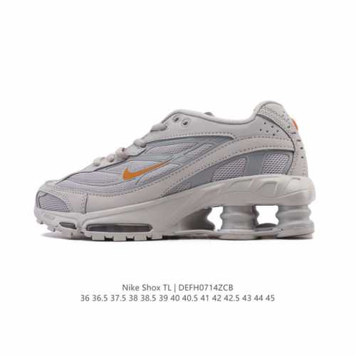 Nike Shox Tl Men's Sneakers, a thick-soled, elevated dad shoe, takes mechanical