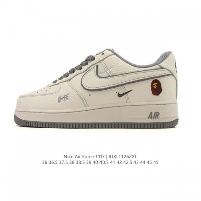New Nike Air Force 1 '07 Low, Bape collaboration, cushioned platform sneakers, h
