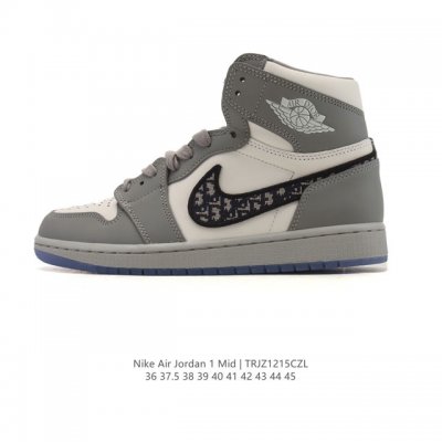 Company Grade Nike Air Jordan 1 Mid Men's and Women's Basketball Shoes, Stylish