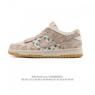 The Nike Dunk Low Retro sneaker features a deconstructed double-lace design. A c