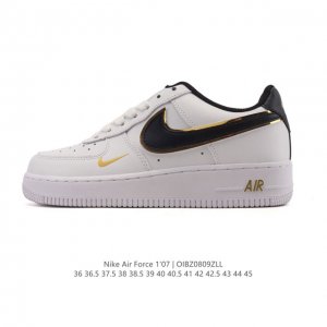 Nike Air Force 1 '07 Low White Air Force One Shoes, Low-Top, Versatile Thick-So