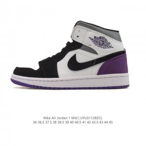 Nike Air Jordan 1 Mid Men's and Women's Basketball Shoes, Stylish and Lightweig