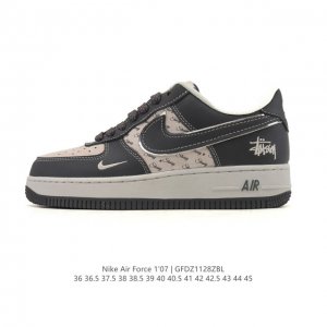 Company-grade Nike Air Force 1 '07 Low, white sneakers with thick soles, height