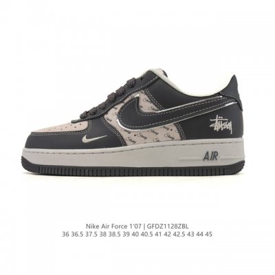 Company-grade Nike Air Force 1 '07 Low, white sneakers with thick soles, height