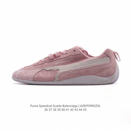 PUMA X Balenciaga Speedcat series sneakers, thin-soled, suede leather, round-toe - Click Image to Close