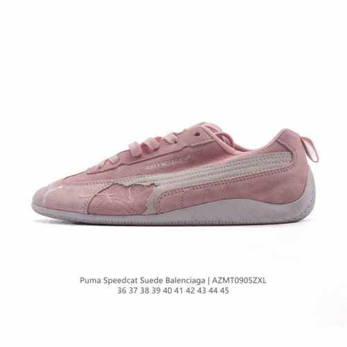 PUMA X Balenciaga Speedcat series sneakers, thin-soled, suede leather, round-toe