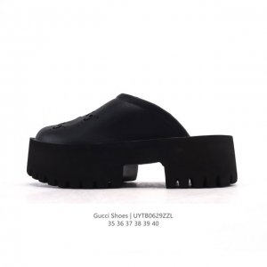 Gucci Gucci 2025 summer latest closed toe slippers women's high heels square hee