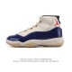 The Nike Air Jordan 11 Retro men's sneaker is a classic replica of the AJ11, a