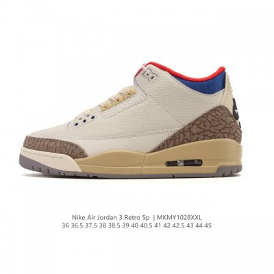 Company Grade Nike Air Jordan 3 Retro Series, a mid-top basketball shoe featurin