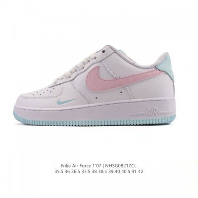 Top-grain leather Nike Air Force 1 '07 Low, cushioned white sneakers. A versati