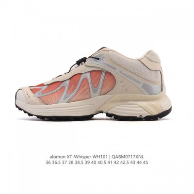 The Salomon Xt-Whisper collaboration silver-pink trendy retro running shoes are