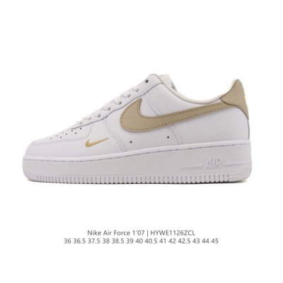 Nike Air Force 1 '07 Low, a versatile, platform, low-top white sneaker with cus