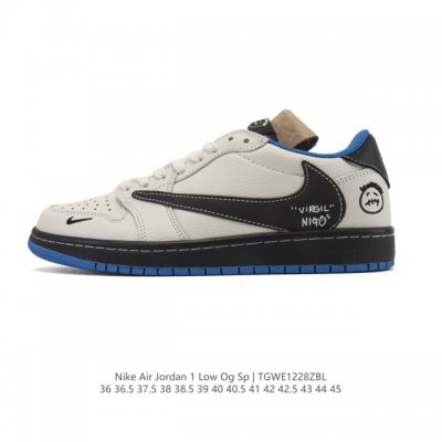 Authentic Nike Air Jordan 1 Low Og Sp Military Blue AJ1 Jordan 1 Reverse Swoosh