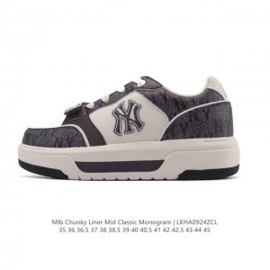 Mlb Chunky Liner Mid, a popular senior shoe, is a lightweight, thick-soled, vers