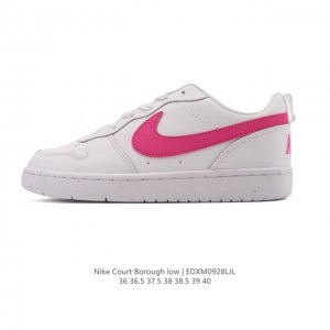 Nike Women's Court Borough Low Low-Top Sneakers. 1. Its leather upper combined w