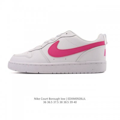 Nike Women's Court Borough Low Low-Top Sneakers. 1. Its leather upper combined w