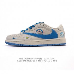 Fragment X Travis Scott X Lv Air Jordan 1 Low three-party joint inverted hook Th
