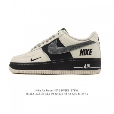Nike Air Force 1 '07 Low, a versatile, platform, low-top white sneaker with cus