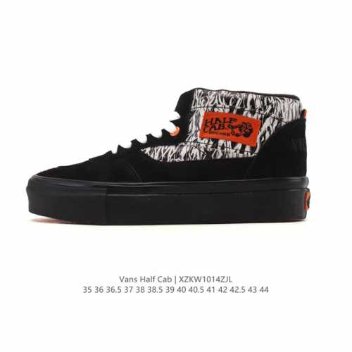 Company-grade Vans Half Cab Fall/Winter Mid-top Vulcanized Casual Sneakers, Clas