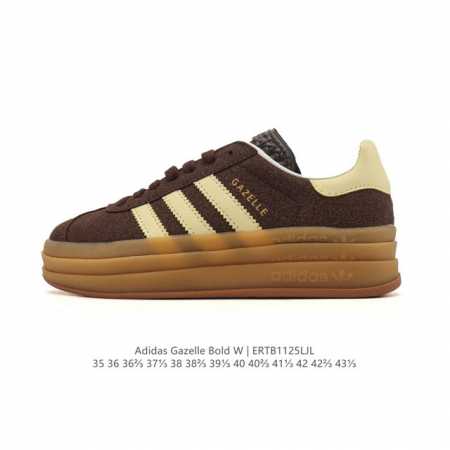 Authentic Adidas 2025 New Year Shoes, Trefoil Gazelle Bold Retro Style Thick-Sol - Click Image to Close