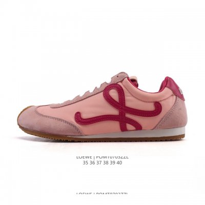Corporate level Loewe Ballet Runner leather and fabric splicing simple round-to
