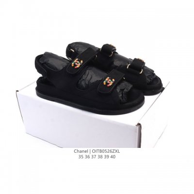 Special Price Original Price 290 Yuan Chanel Logo Velcro Flat Casual Sandals Man