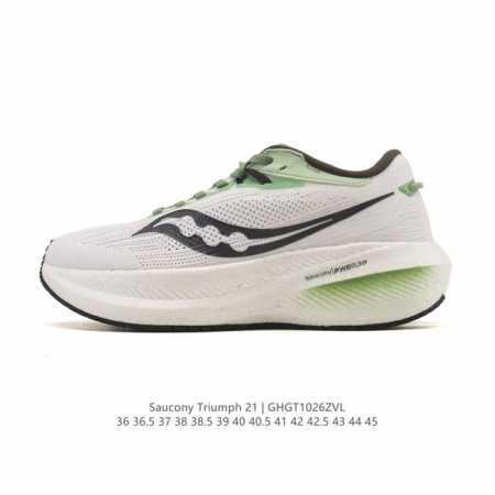 Saucony Triumph 21 Unisex Running Shoes, High-Cushioning, Lightweight, Thick, He - Click Image to Close