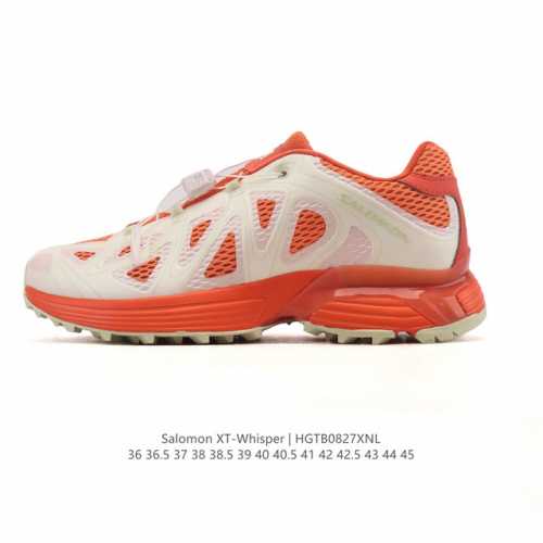 The Salomon Xt-Whisper collaboration silver-pink trendy retro running shoes are