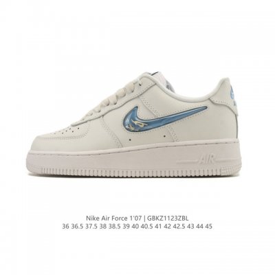 Nike Air Force 1 '07 Low, a versatile, platform, low-top white sneaker with cus