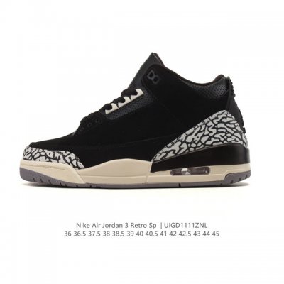 Company Grade Nike Air Jordan 3 Retro Series Basketball Shoes, a mid-top retro
