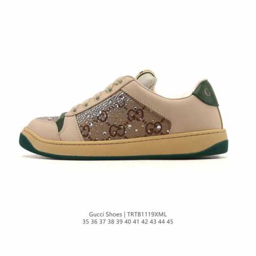 Gucci Screener series distressed sneakers, fashionable platform shoes with heig