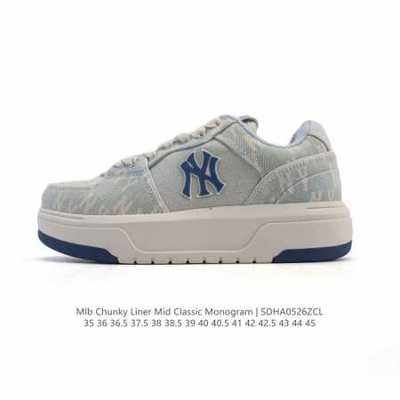 mlb Chunky Liner Mid Popular Item Senior Shoes Series Lightweight Height-Enha - Click Image to Close