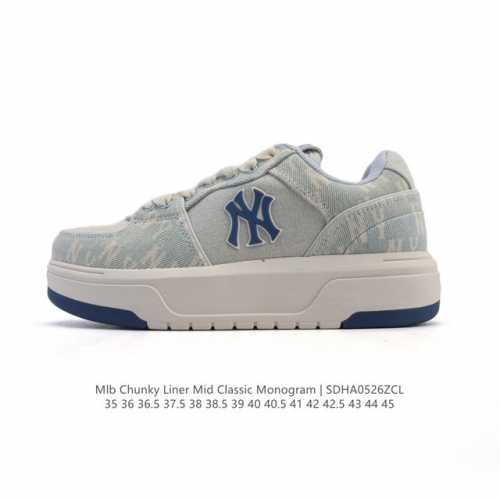mlb Chunky Liner Mid Popular Item Senior Shoes Series Lightweight Height-Enha
