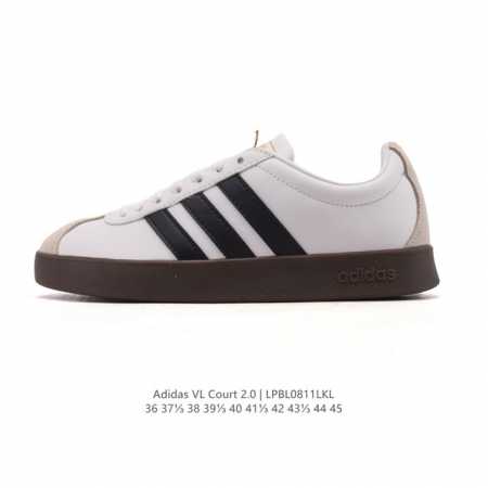 Adidas Vl Court 2.0 Shoes T-Toe Shoes. These white, casual sneakers are designe - Click Image to Close
