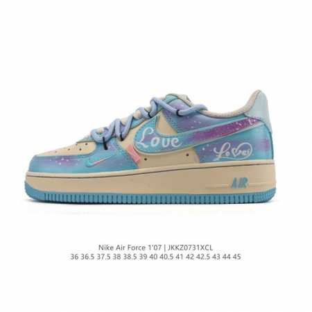 a company-grade Nike Air Force 1 '07 Low white sneaker with double laces and a t - Click Image to Close