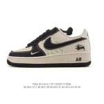 Nike Air Force 1 '07 Low, a versatile, platform, low-top white sneaker with cus