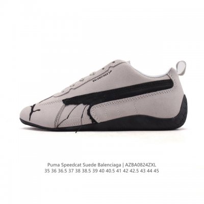 Puma x Balenciaga Speedcat series sneakers, thin-soled, suede leather, round-toe