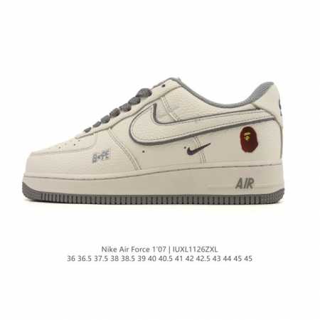 New Nike Air Force 1 '07 Low, Bape collaboration, cushioned platform sneakers, h - Click Image to Close