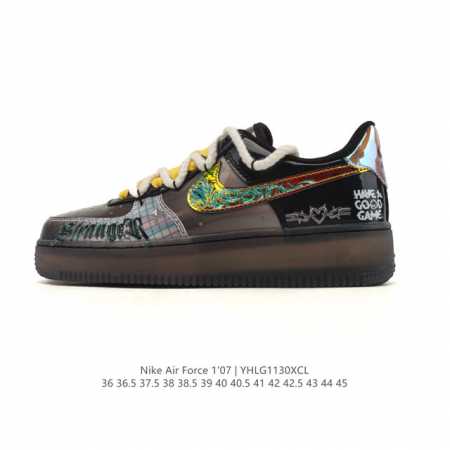 Company Grade Nike Air Force 1 '07 Low 2025 New Deconstructed Lace-up Double-la - Click Image to Close