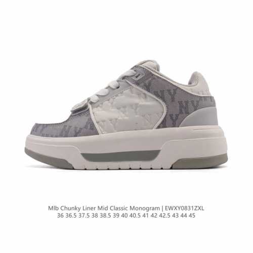 Mlb Chunky Liner Mid, a popular senior shoe, is a lightweight, thick-soled, vers
