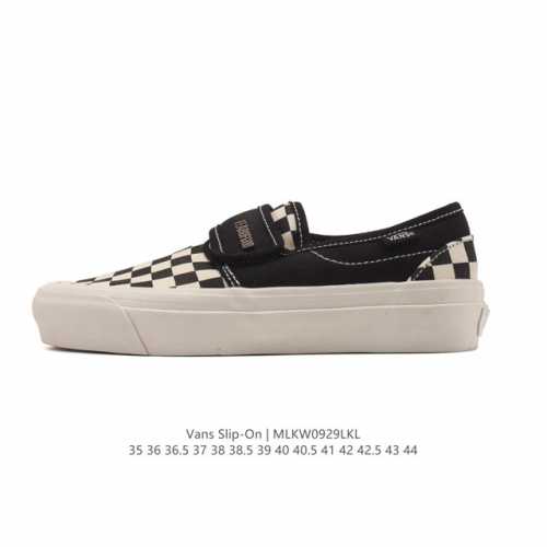 Vans Unisex Classic Slip-On Canvas Shoes, Vulcanized Casual Low-Top Sneakers. V