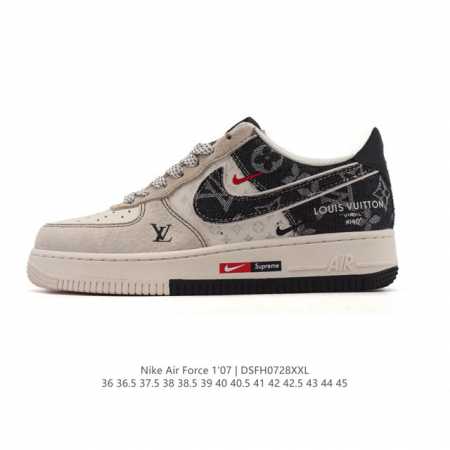a company-grade Nike Air Force 1 '07 Low white sneaker with a thick sole and hei - Click Image to Close