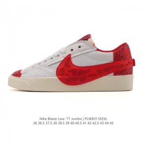 The Nike Blazer Low '77 Jumbo is a men's and women's athletic sneaker with a gr