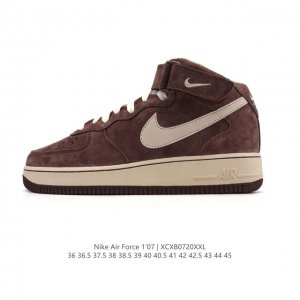 Nike Air Force 1'07 Mid Af1 mid-cut, thick-soled, height-enhancing sneakers with
