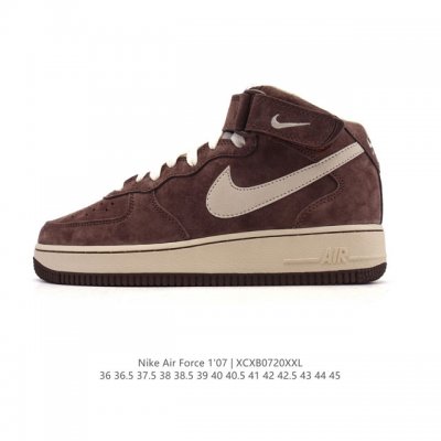 Nike Air Force 1'07 Mid Af1 mid-cut, thick-soled, height-enhancing sneakers with