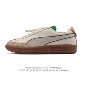PUMA Vlado Stenzel pl low-top, non-slip, wear-resistant sneakers in white and gr